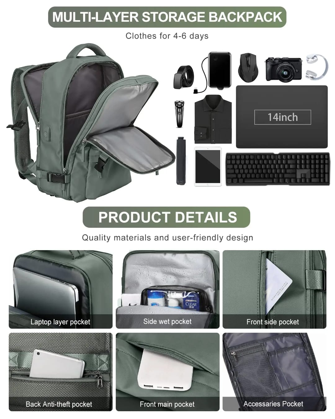 Multilayer Storage Backpack